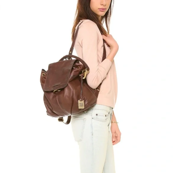 NWT Frye Jenny Leather Backpack - Brown - Picture 3 of 11